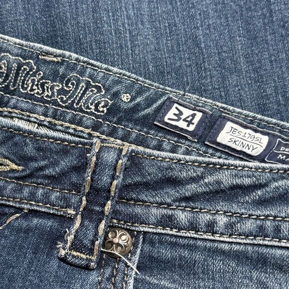 Miss Me 34 JES179SL Skinny comfort Jeans Flap Pocket Embroidered - Picture 9 of 13